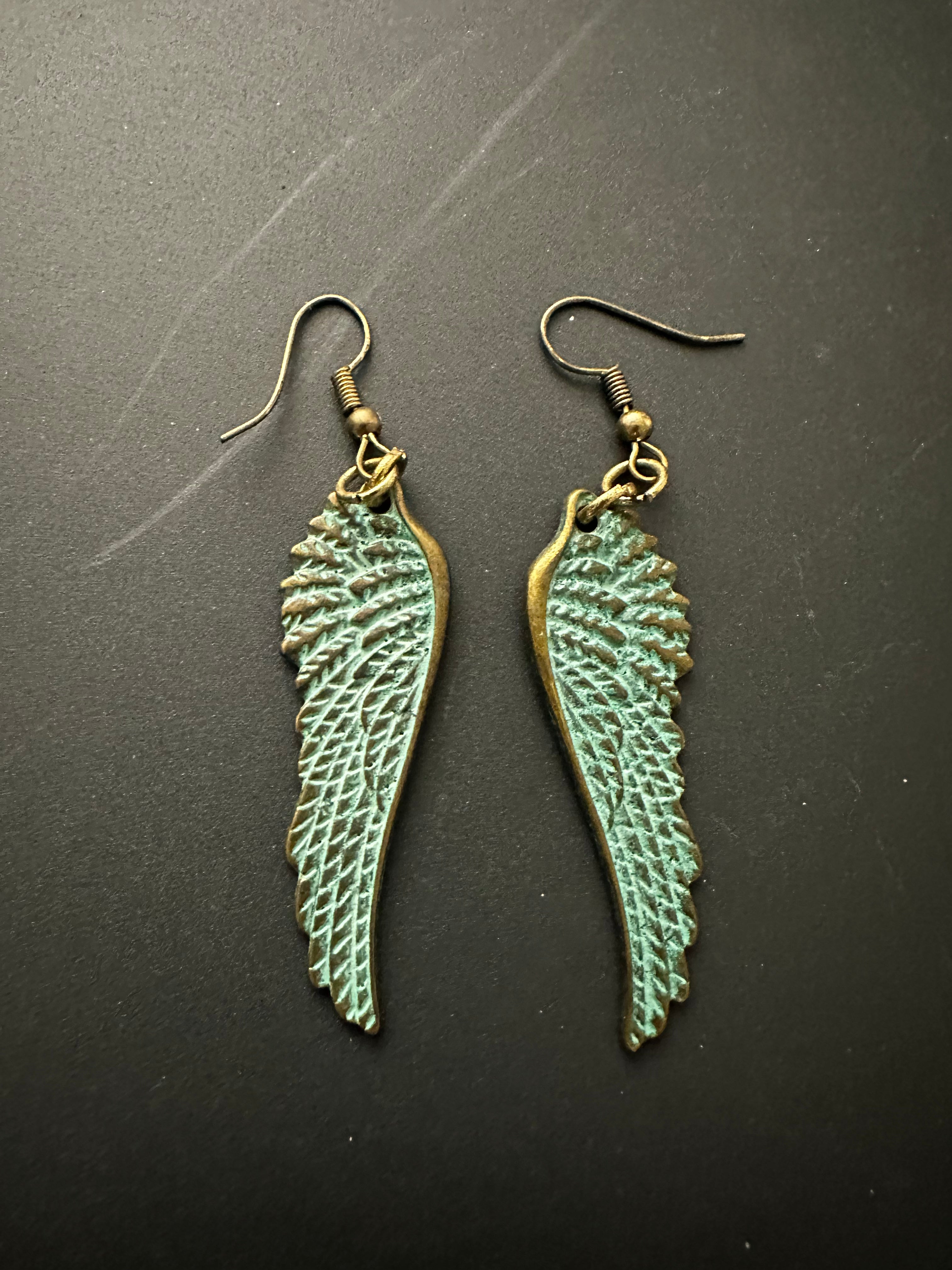 Turquoise angel wing earrings