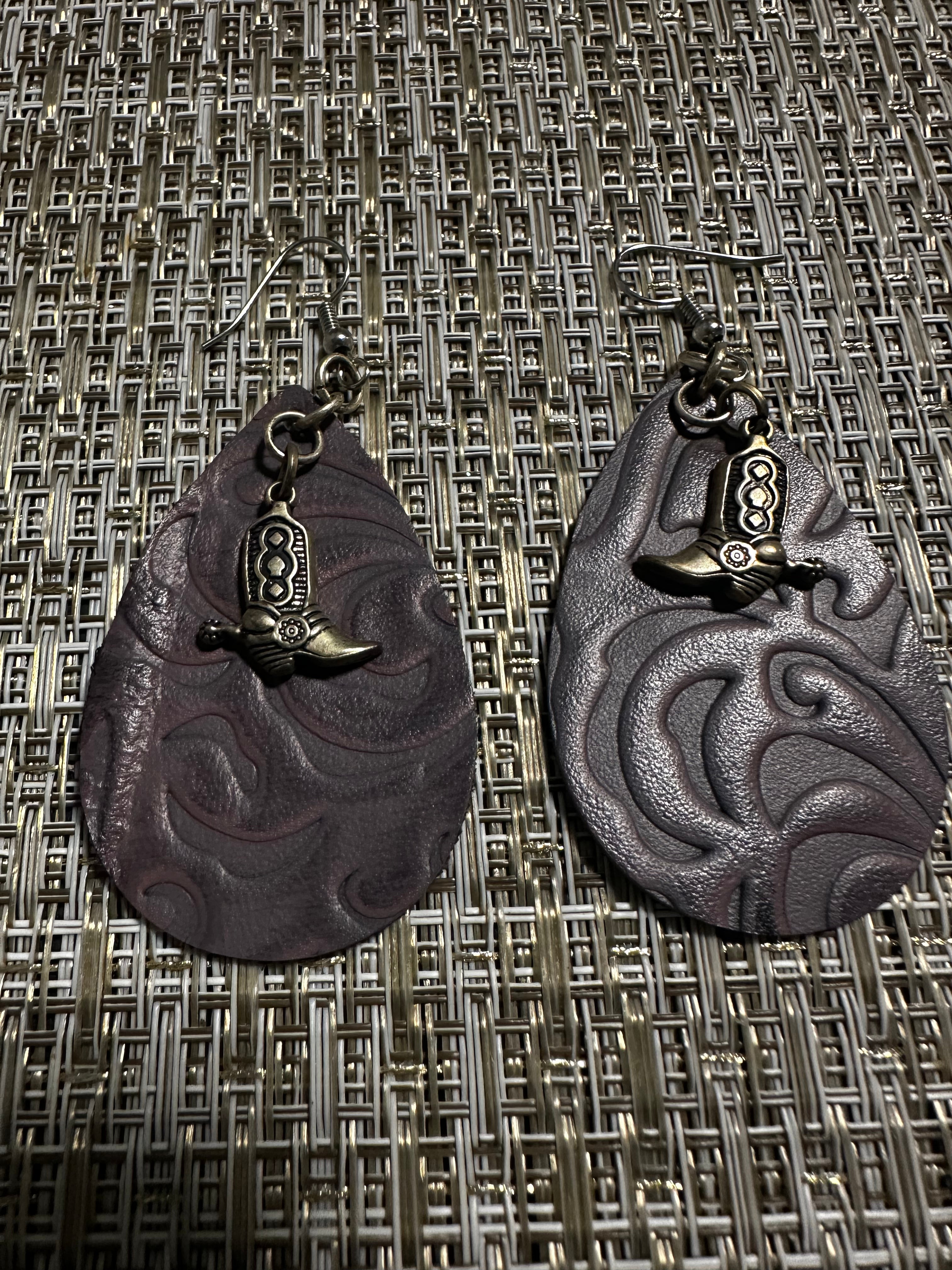 Cowboy boots earrings