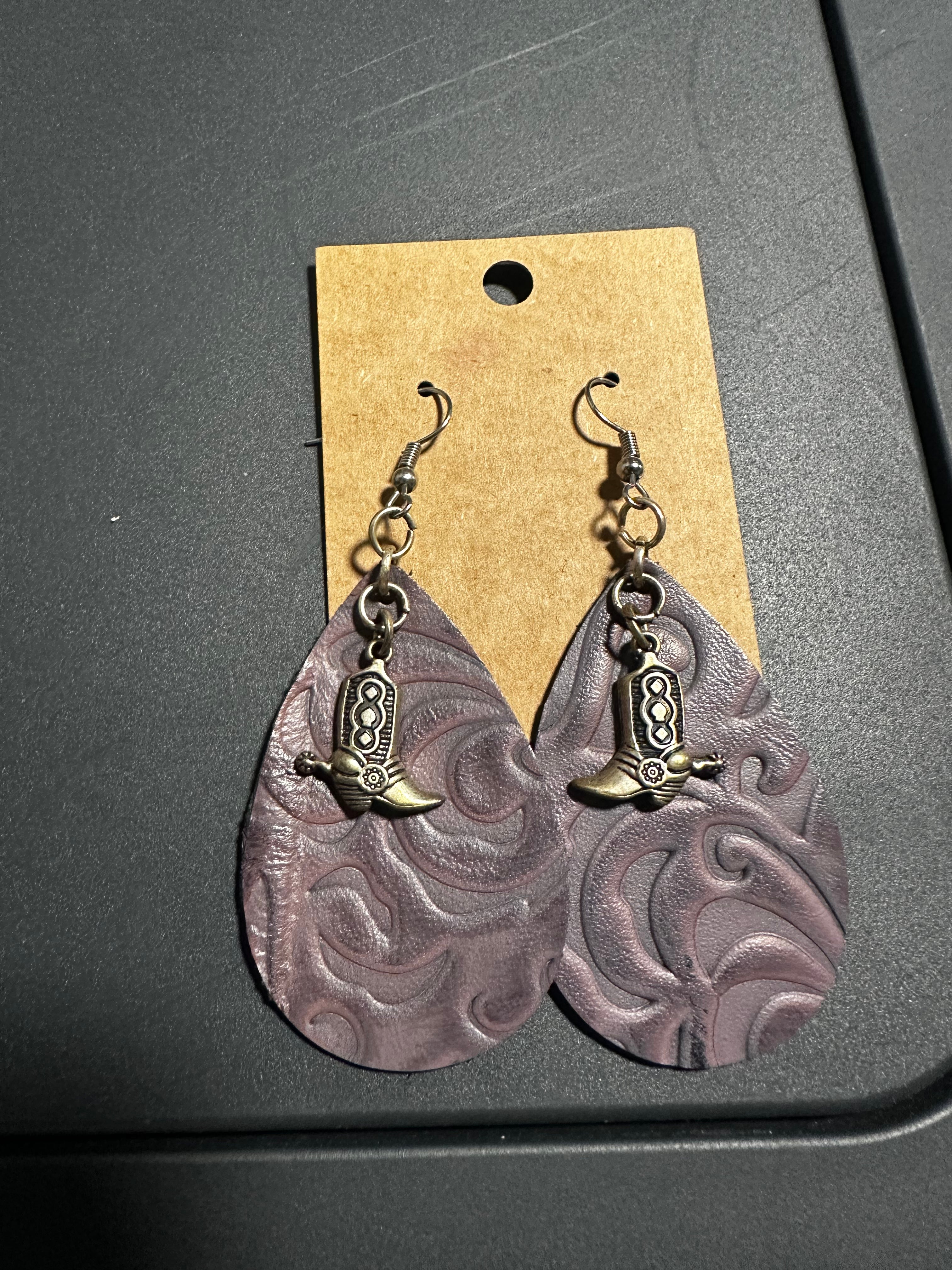 Cowboy boots earrings
