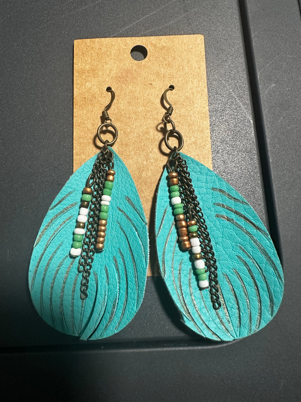 Turquoise leaf earrings